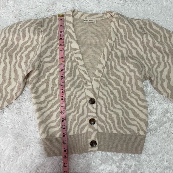 Ulla Johnson | Cici Wool Zebra Balloon Sleeve Cardigan - Picture 10 of 15